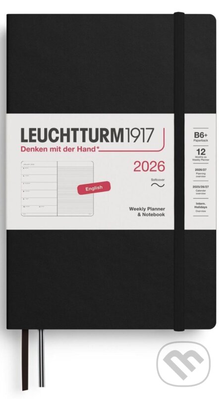 Weekly Planner & Notebook 2026 Paperback (B6+) Black (Leuchtturm1917)