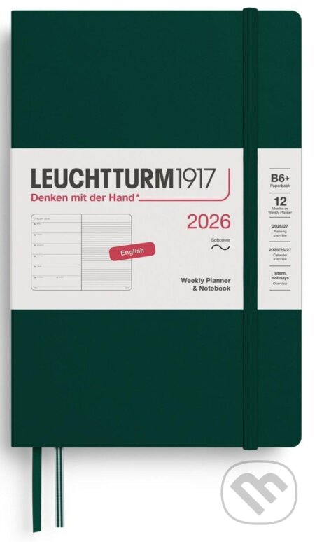 Weekly Planner & Notebook 2026 Paperback (B6+) Forest Green (Leuchtturm1917)