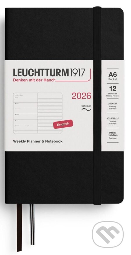 Weekly Planner & Notebook 2026 Pocket (A6) Black (Leuchtturm1917)
