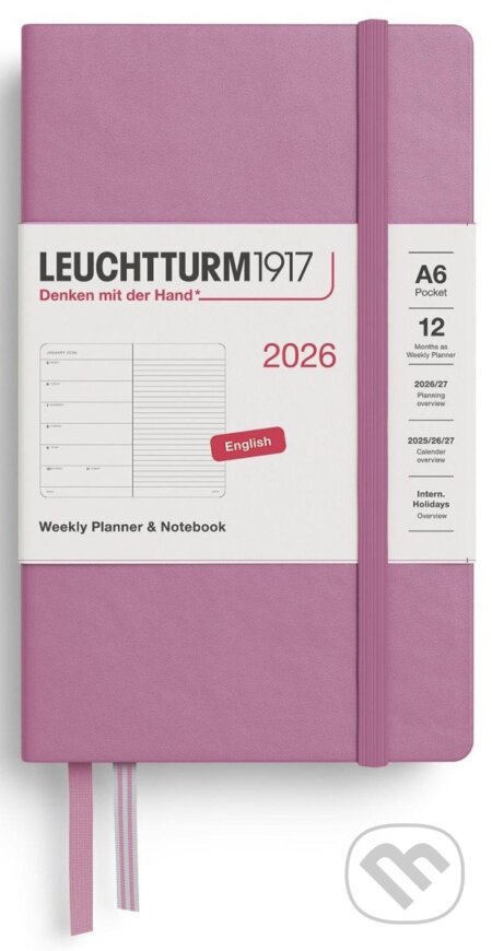 Weekly Planner & Notebook 2026 Pocket (A6) Dusty Rose (Leuchtturm1917)