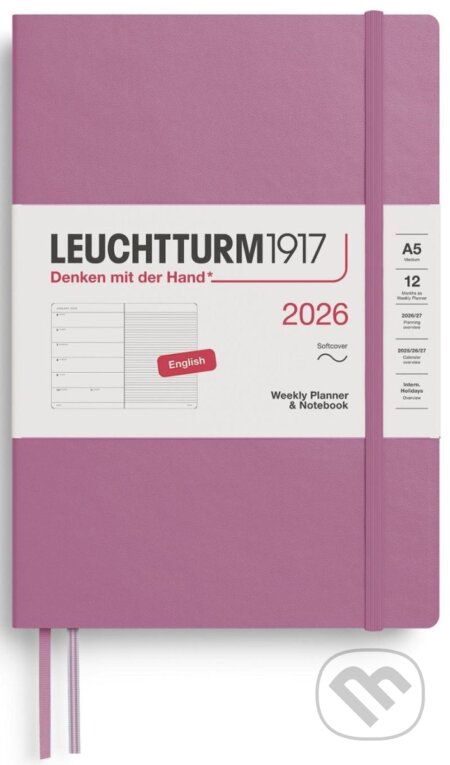 Weekly Planner & Notebook 2026 Medium (A5) Dusty Rose