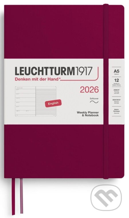 Weekly Planner & Notebook 2026 Medium (A5) Port Red (Leuchtturm1917)
