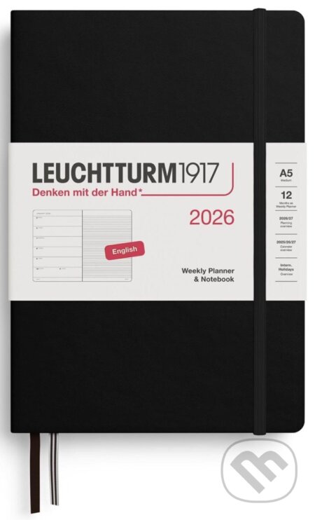 Weekly Planner & Notebook 2026 Medium (A5) Black (Leuchtturm1917)