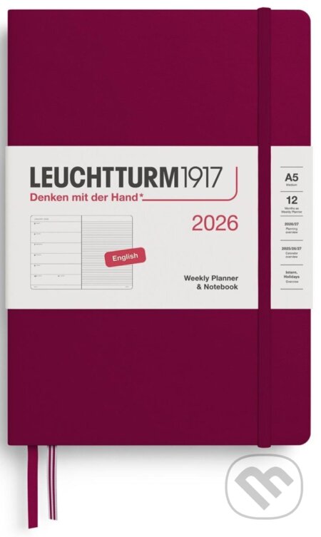 Weekly Planner & Notebook 2026 Medium (A5) Port Red (Leuchtturm1917)