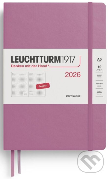 Daily Planner 2026 Medium (A5) Dusty Rose - tečkovaný (Leuchtturm1917)