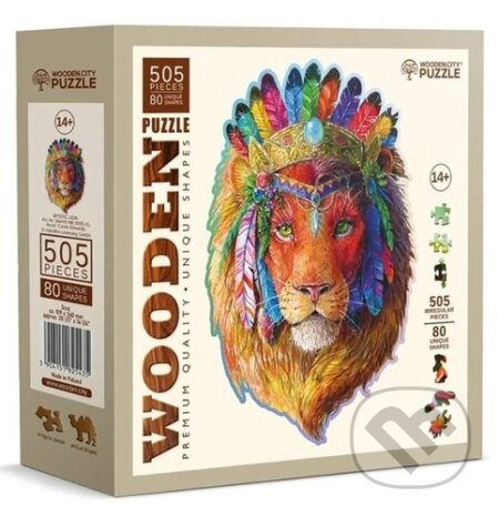 Puzzle: Dřevěné puzzle Mystický lev 505 dílků (Wooden City). Wooden City, 2025