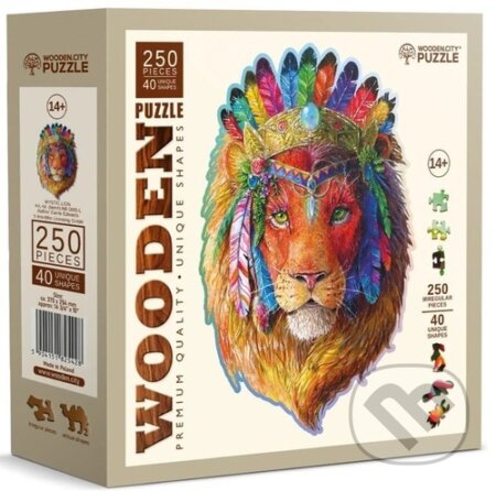 Dřevěné puzzle Mystický lev (250 dílků) - puzzle z kategorie Zvířata