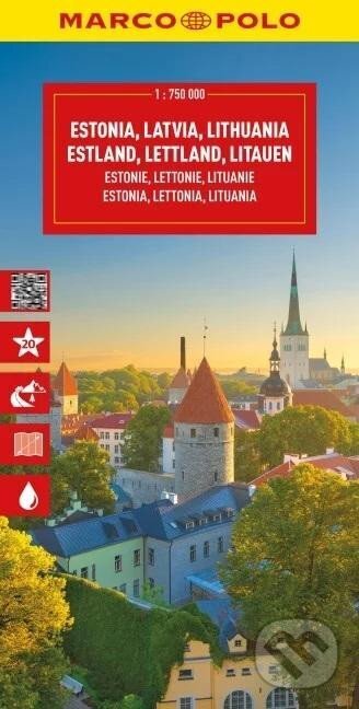 Kniha: Estonsko, Lotyšsko, Litva 1:750 000 / automapa (Marco Polo)