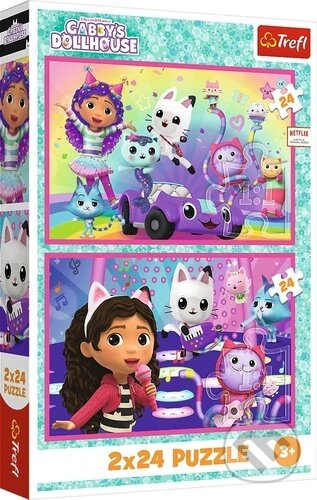 Puzzle Gábinin kouzelný domek / Zábava s Gabby (2x24 dílků) - puzzle z kategorie 15 - 60 dílků