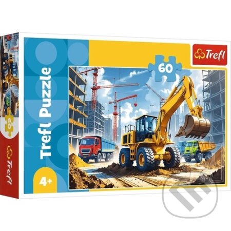 Puzzle: Puzzle Traktor s rypadlonakladačem (60 dílků) (Trefl)