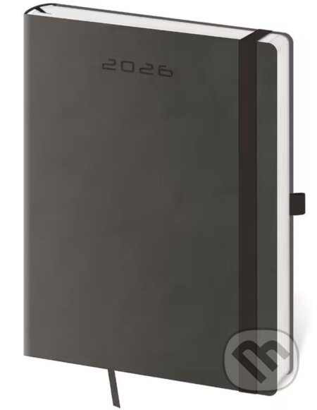Týdenní diář 2026 B6 Flexies tmavě šedý s poutkem