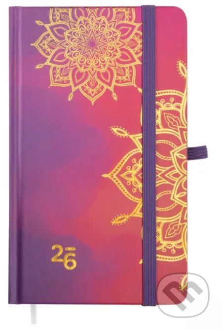 Vreckový diár s gumičkou 2026 - Mandala