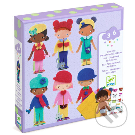 Spoločenská hra: Mäkké šaty. Obliekanie 12 postáv plstennými nálepkami (Djeco). Djeco, 2025