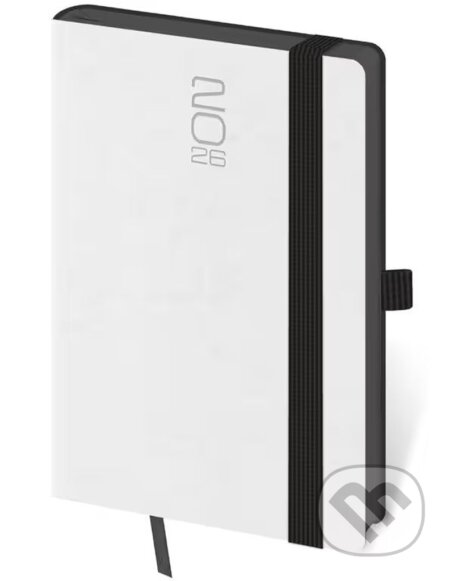 Kapesní diář 2026 Memory bílý s gumičkou