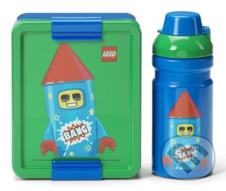 LEGO Rocket desiatový set (fľaša a box) - modrá/zelená