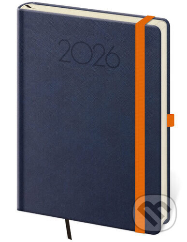 Týdenní diář 2026 A5 New Praga modrý s gumičkou