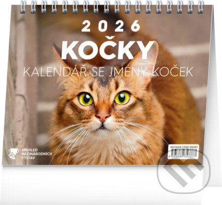 Stolní kalendář Kočky 2026 se jmény