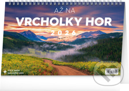 Stolní kalendář Až na vrcholky hor 2026 (řádky)