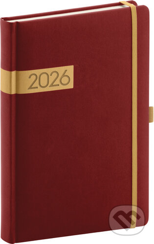 NOTIQUE Denný diár Twill 2026 (bordó-zlatý) (Notique)