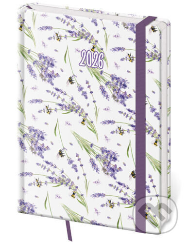Denní diář 2026 A5 Vario Lavender s gumičkou