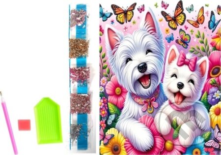 Diamantové mal. na plátně Veselí pejsci 23x30cm (23x30cm) - kniha z kategorie Pro dospělé