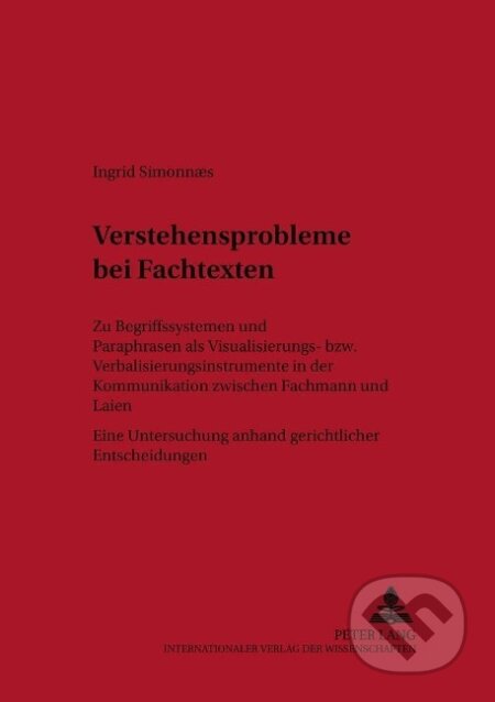Kniha: Verstehensprobleme bei Fachtexten (Ingrid Simonnaes). Peter Lang, 2005