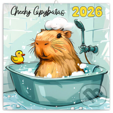 NOTIQUE Nástenný poznámkový kalendár Cheeky Capybaras (Roztopašné kapybary) 2026 (Notique). Notique, 2025