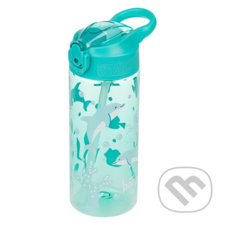 Tritanová fľaša na nápoje so slamkou Baagl Delfín (500 ml)