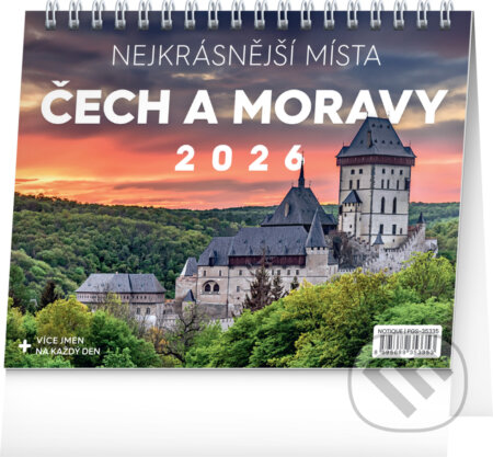 NOTIQUE Stolní kalendář Nejkrásnější místa Čech a Moravy 2026 (Notique). Notique, 2025