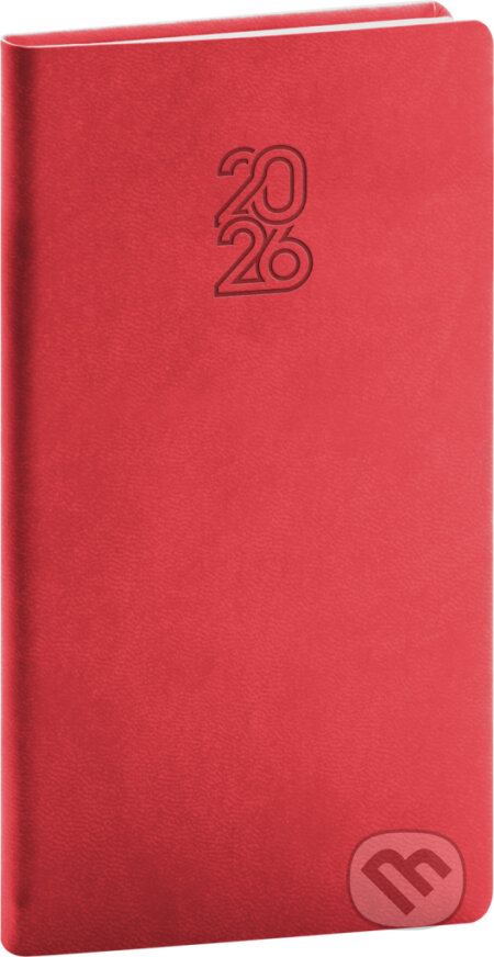 NOTIQUE Kapesní diář Aprint 2026, červený, 9 x 15,5 cm Presco Group