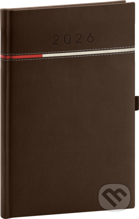 Presco Tomy 2026 - týdenní diář A5 - hnědý