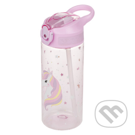 Tritanová fľaša na nápoje so slamkou Baagl Rainbow Unicorn