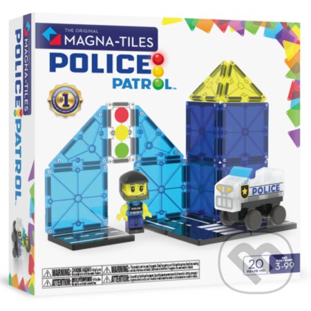 Společenská hra: Magnetická stavebnica Police Patrol 20 dielov (Magna-Tiles)