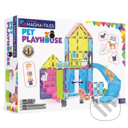 Společenská hra: Magnetická stavebnica Pet Playhouse 50 dielov (Magna-Tiles)