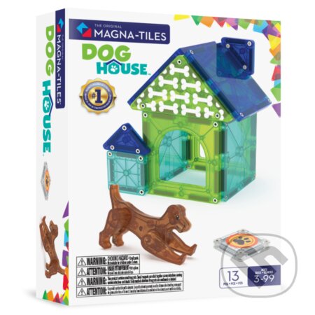 Společenská hra: Magnetická stavebnica Dog House 13 dielov (Magna-Tiles)