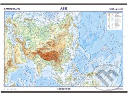 Kniha: Asie - reliéf a povrch 1:13 000 000 (Kartografie Praha)
