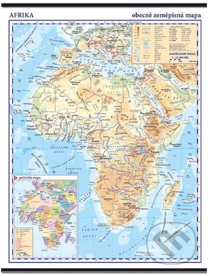 Kniha: Afrika - školní nástěnná obecně zeměpisná mapa , 1:10 mil./96x136 cm (Kartografie Praha)