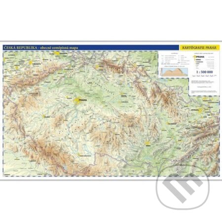 Kniha: Česká republika - nástěnná fyzická mapa 1:500 tis./99x62,5 cm (Kartografie Praha). Kartografie Praha