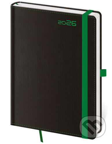 Týdenní diář 2026 B6 Black Green s poutkem