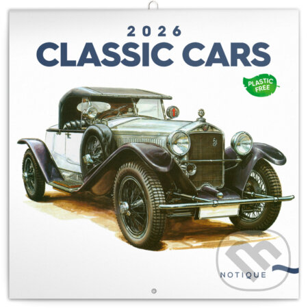 NOTIQUE Nástenný poznámkový kalendár Classic Cars 2026 (Notique). Notique, 2025