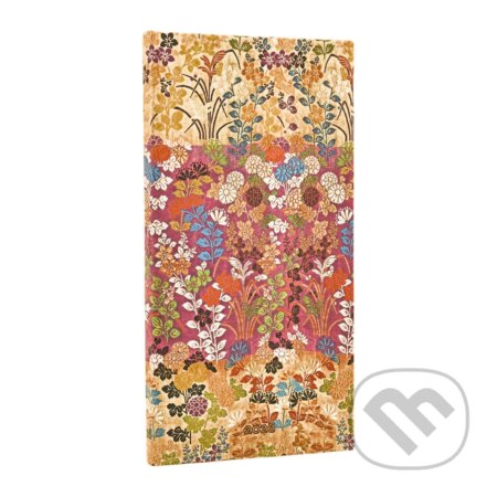 Paperblanks - týždenný diár Kara-ori Pink 2026 (slim, horizontálny, elastické zatváranie)