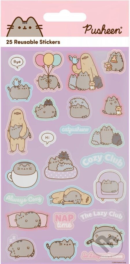Znovu použiteľné samolepky Pusheen: Postavy 1 arch