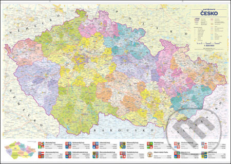 Česko administrativní mapa (nástěnná, 1:500 000)