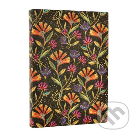 Paperblanks - denný diár Wild Flowers 2026 (flexi, midi, elastické zatváranie)