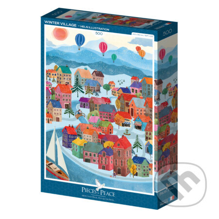 Puzzle Vesnice v zimě 500 dílků