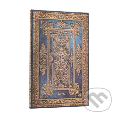 Paperblanks - týždenný diár Blue Luxe 2026 (maxi, vertikálny, elastické zatváranie)