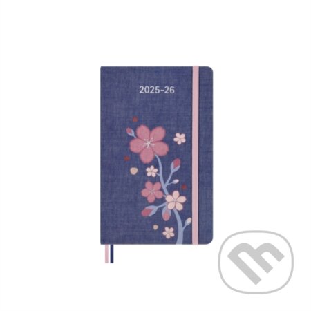 18měsíční diář Moleskine 2025-26 Sakura  - tvrdé desky L, týdenní, modrý