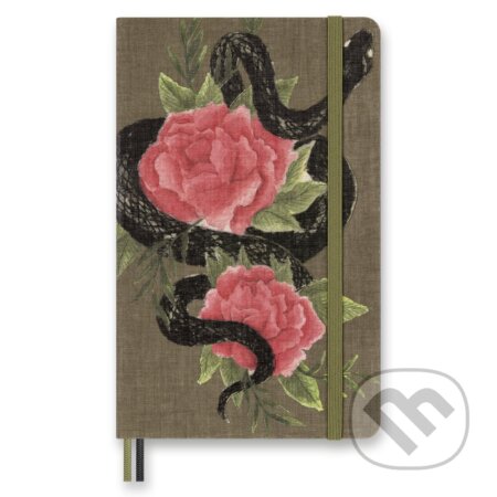 Moleskine - zápisník Snake Roses (stredný, linajkovaný, pevná väzba, elastické zatváranie)