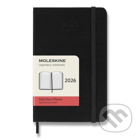 Moleskine 2026 - diář v tvrdých deskách - velikost S, denní, černý