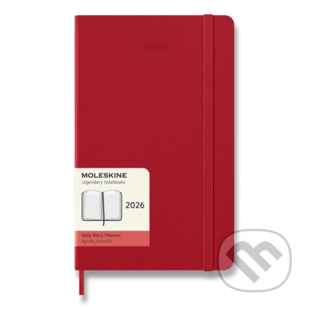 Moleskine 2026 - diář v tvrdých deskách - velikost L, denní, červený